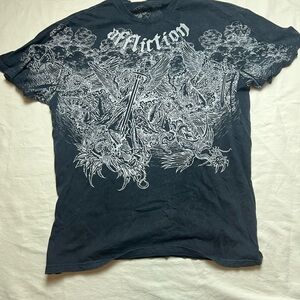 Affliction Black Graphic Short Sleeve Tee